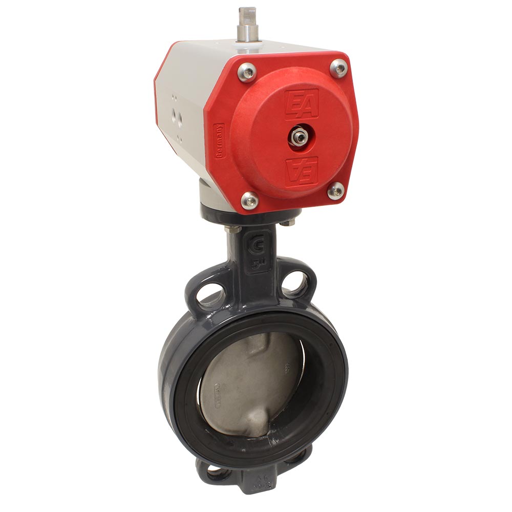 Absperrklappe-TA, DN100, mit Antrieb-ED, DW70 Aluminium/Edelstahl/FKM, doppeltwirkend Absperrklappe-TA, DN100, mit Antrieb-ED, DW70 Aluminium/Edelstahl/FKM, doppeltwirkend