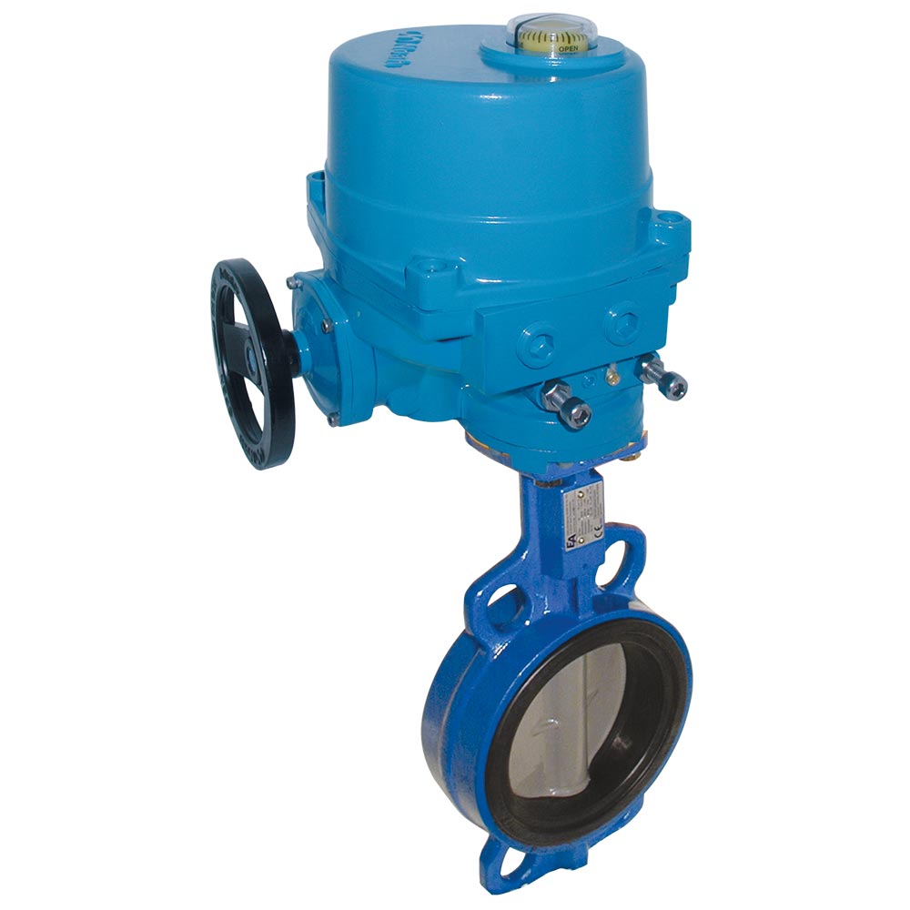 Absperrklappe-WA, DN100, mit Antrieb NE09 GG/Edel./EPDM, 230V 50Hz, Laufzeit 17sek Absperrklappe-WA, DN100, mit Antrieb NE09 GG/Edel./EPDM, 230V 50Hz, Laufzeit 17sek