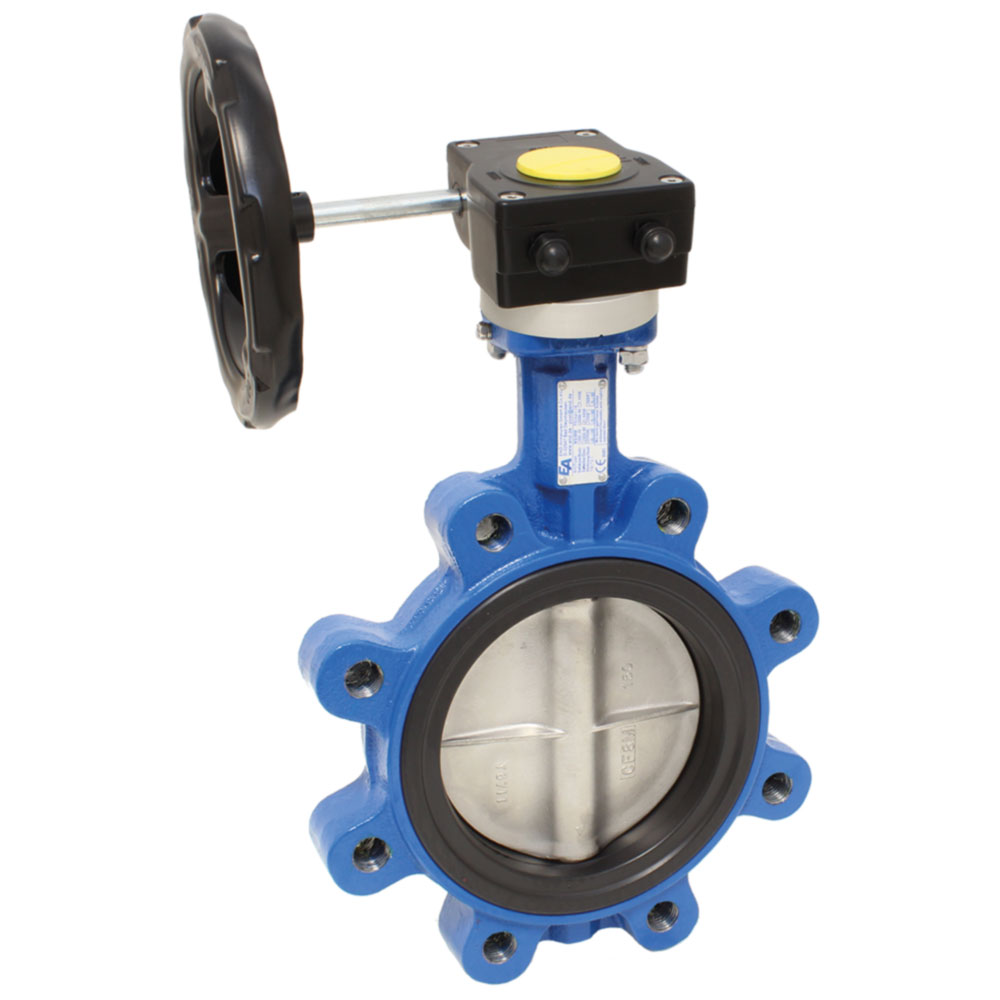 Absperrklappe-WM LUG, DN250, Schneckengetriebe-90° GGG-40/Edelstahl/EPDM Absperrklappe-WM LUG, DN250, Schneckengetriebe-90° GGG-40/Edelstahl/EPDM